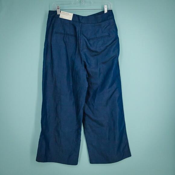 Ann Taylor Size 6 Blue Chambray Wide Leg Crop Cropped High Rise Pants NEW - Picture 3 of 8